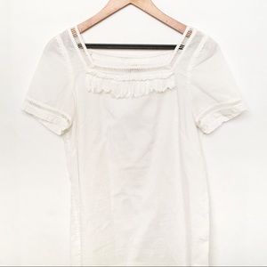 J. Crew Swiss Dot Ruffle Top